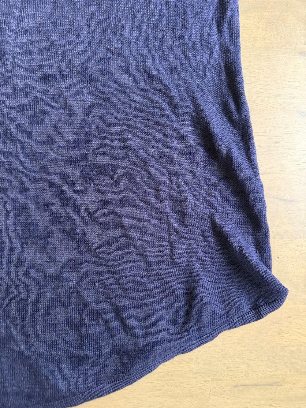 Eileen Fisher Blue Organic Linen Short Sleeve Knit Top Womens Size M - Picture 3 of 5